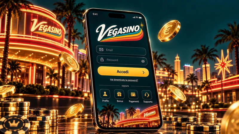 Schermata di accesso all'area personale Vegasino