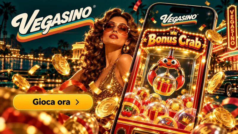 Mini-gioco Bonus Crab di Vegasino con la gru