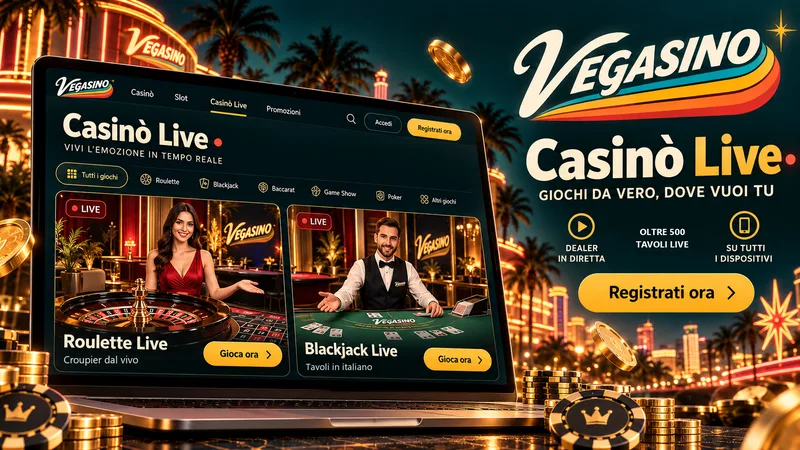 Tavoli live di Vegasino con croupier di roulette e blackjack