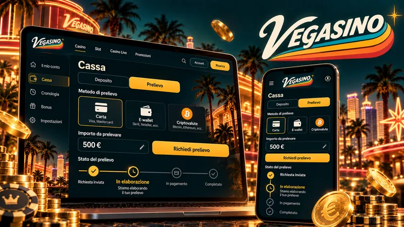 Cassa Vegasino con una richiesta di prelievo in euro