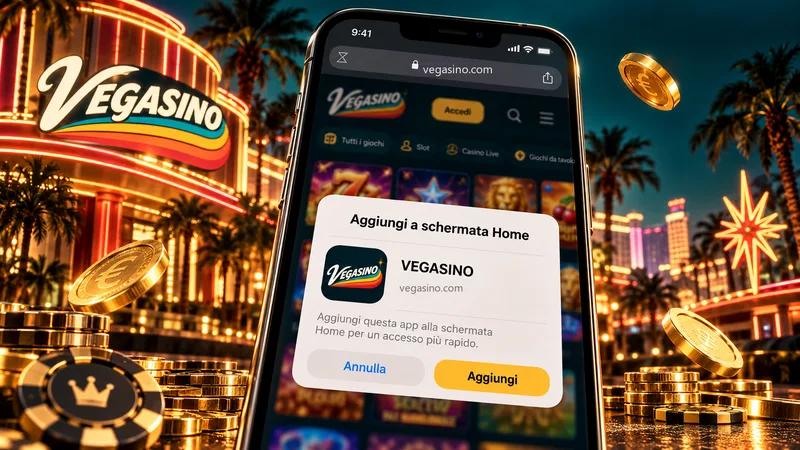 Icona Vegasino aggiunta alla schermata Home di uno smartphone